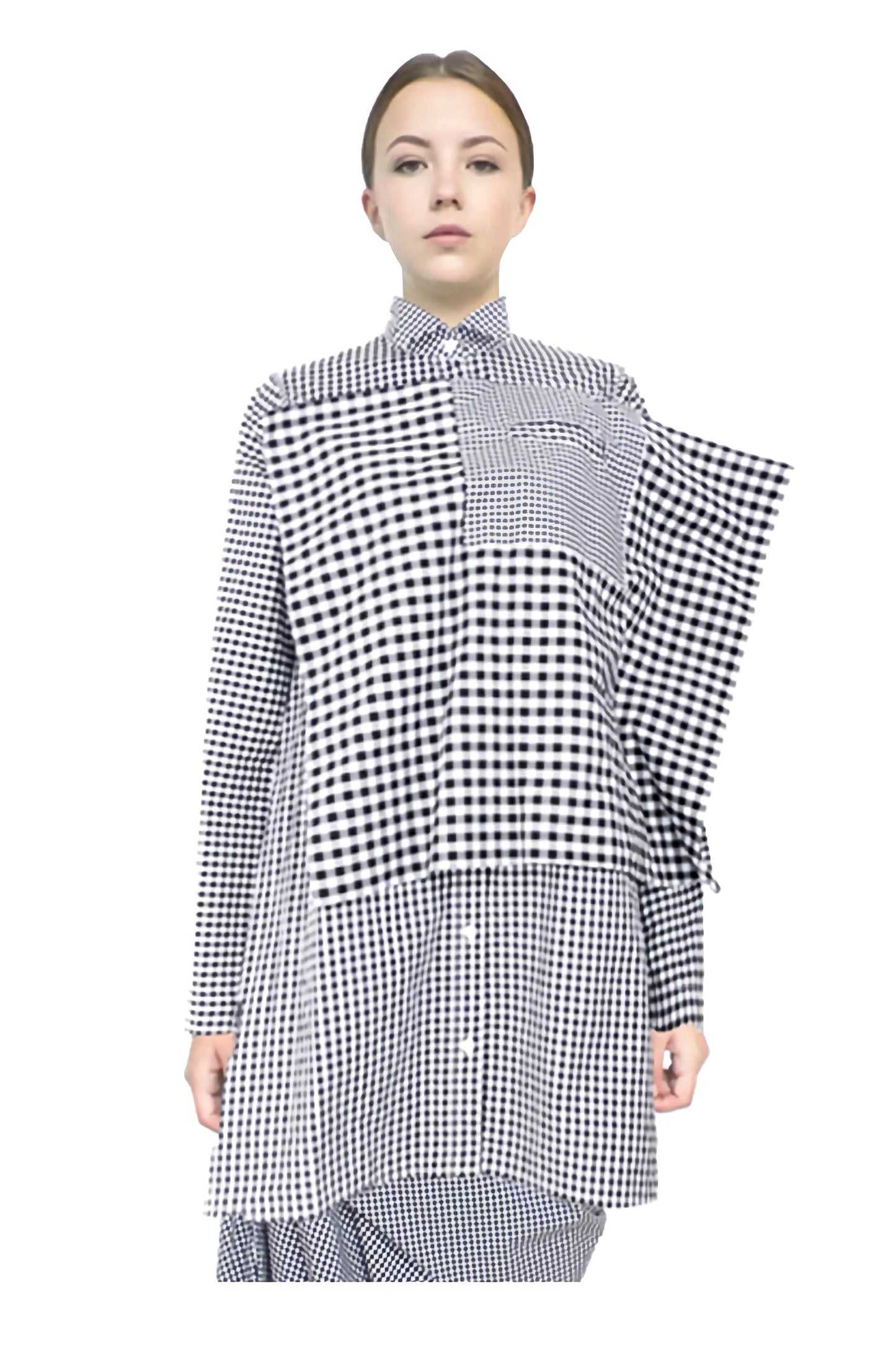 Shirt dress for life sustainable craftsmanship design with educational sculptural pattern cutting draping and tailoring.