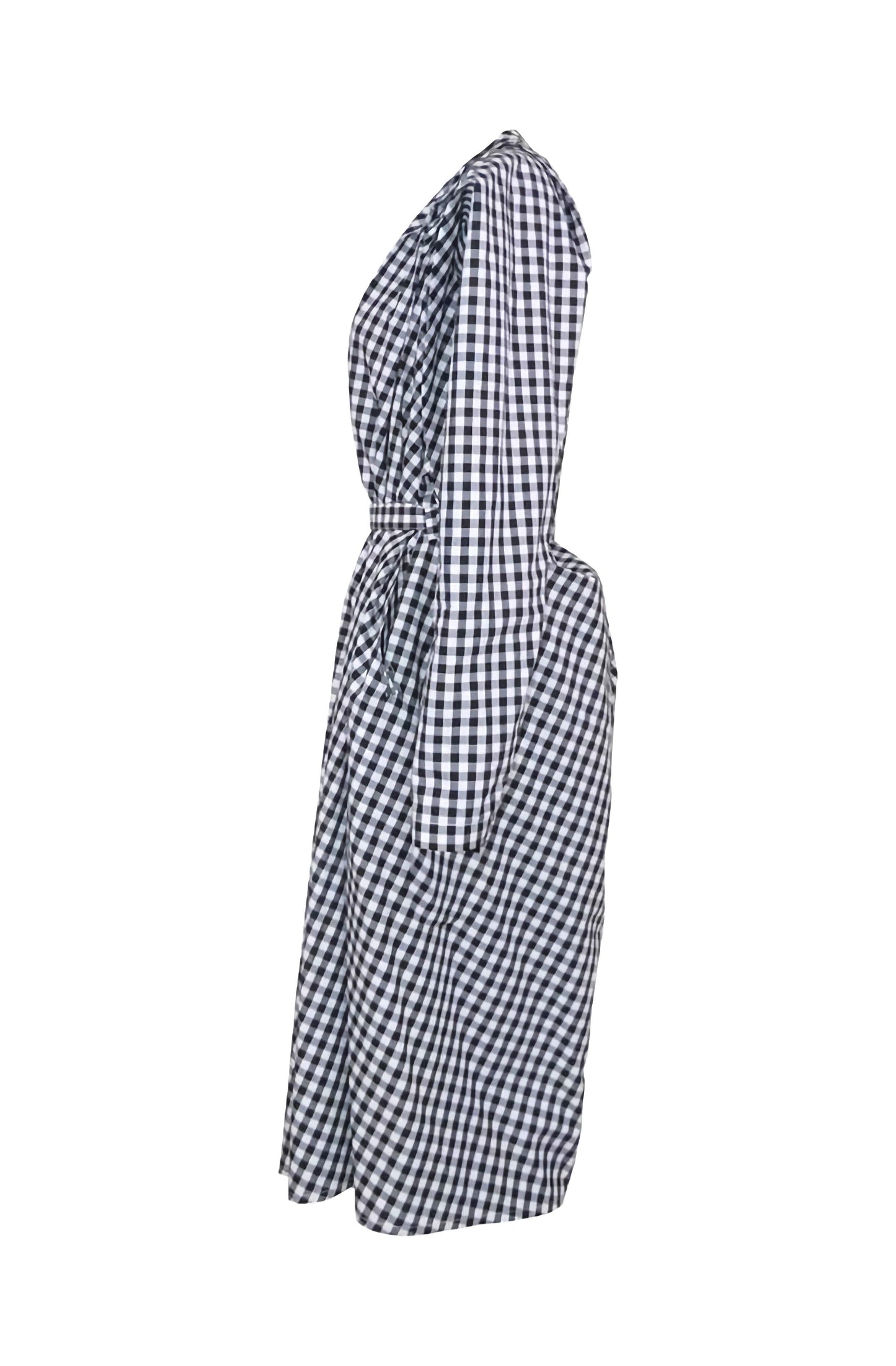 Farmers shirt dress with sculptural and artistic silhouette high end fashion online.