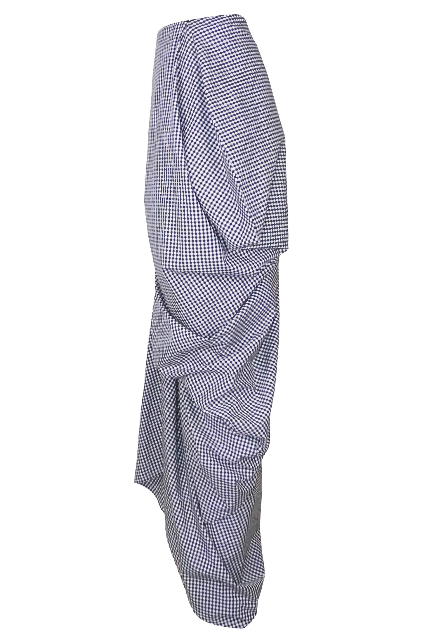 Unique side view of the secret skirt, a polished designer fashion stable wardrobe piece