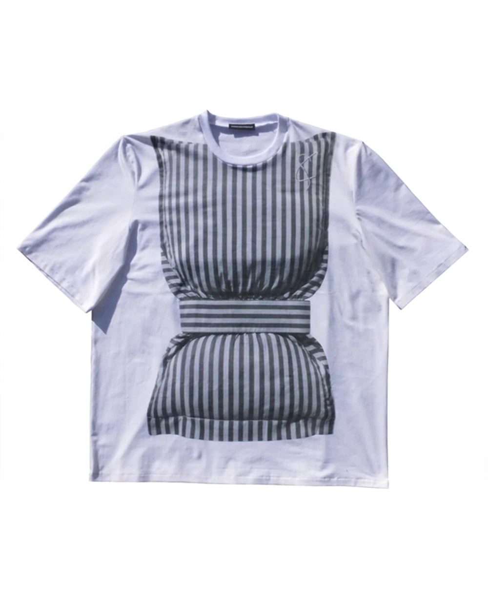 Organic cotton unisex pillow print t-shirt made in one size for all.