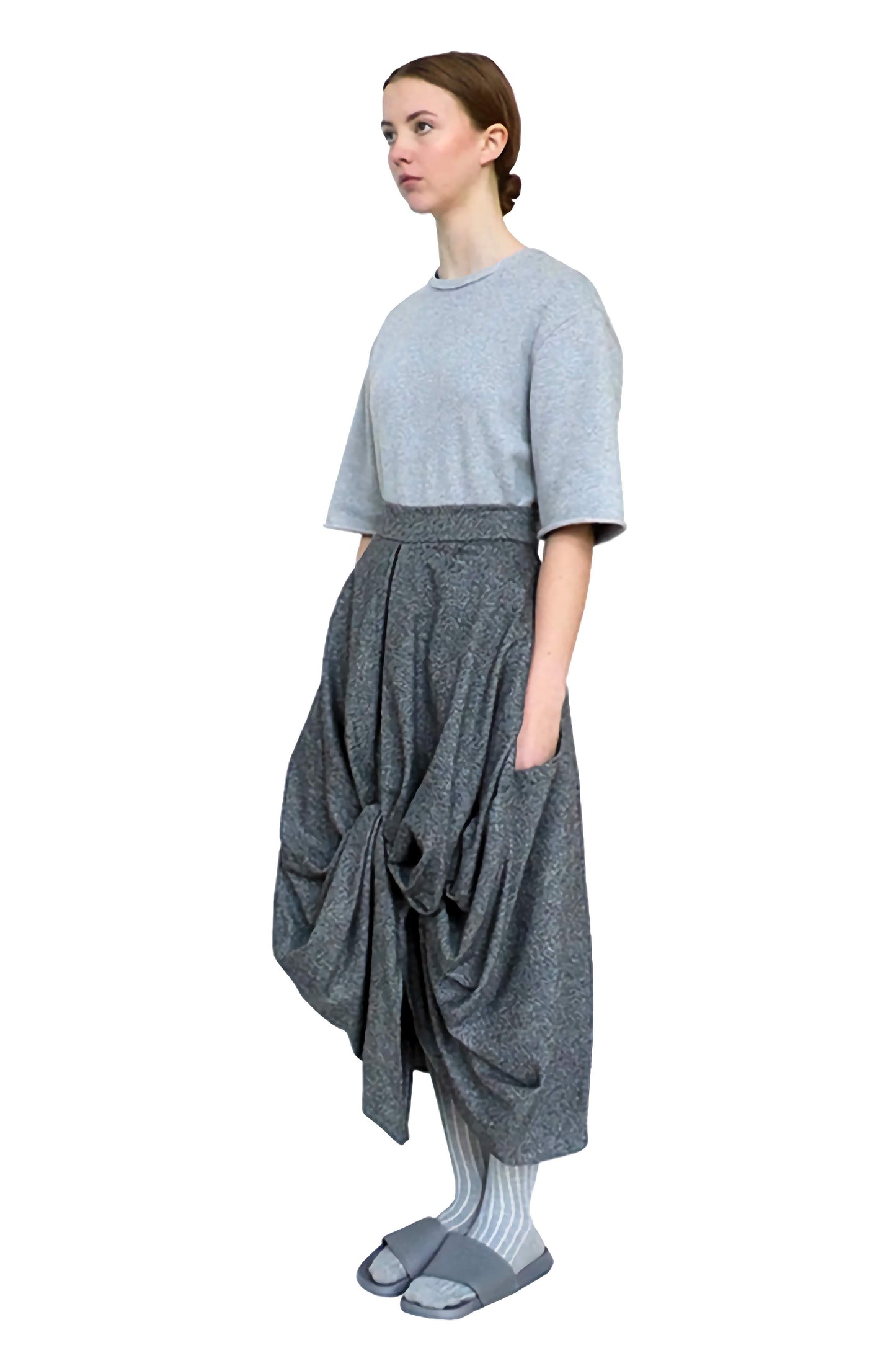 Specially made by hand this skilled craftsmanship sculptural skirt is made with locally sourced wool in yorkshire.