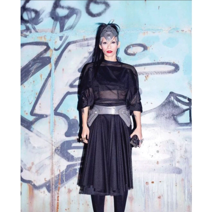 Atlanta Magazine Editorial featuring Stylist  Model Lily Gatins wearing purse pocket skirt & top by Cunnington & Sanderson
