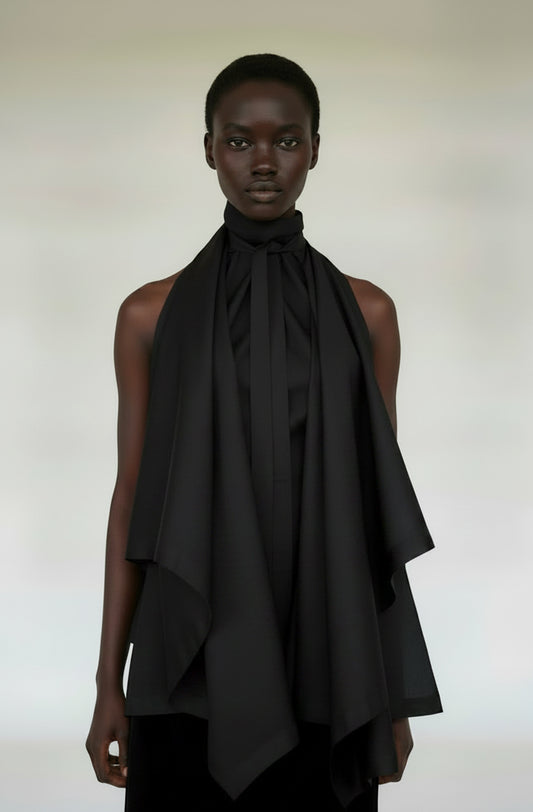 Blanket top zero waste luxury sustainable fashion by Cunnington & Sanderson UK