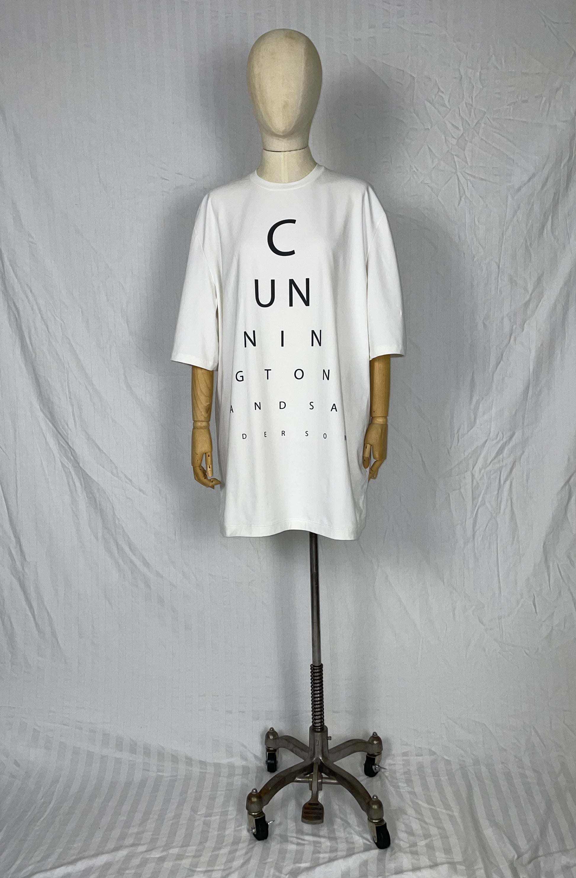 Cun t-shirt dress top white organic cotton with graphic text, unisex sustainable made-to-order UK