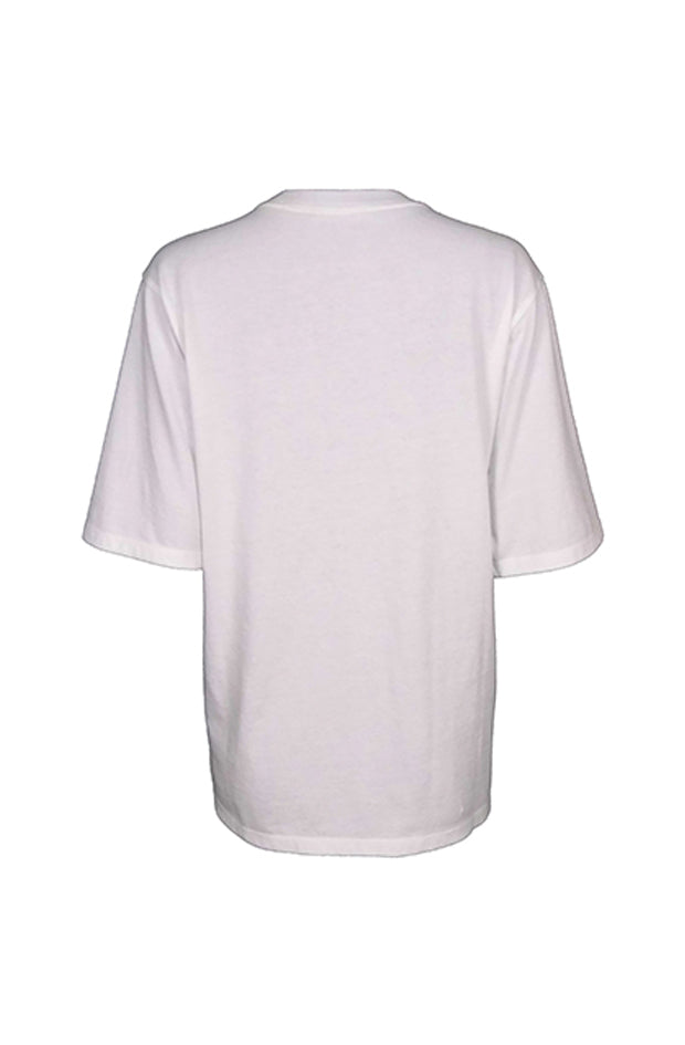 luxury organic cotton designer white t-shirt back view