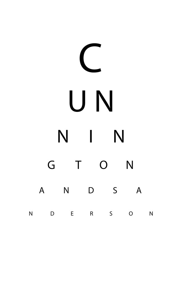graphic printed text for luxury designer brand cunnington & sanderson