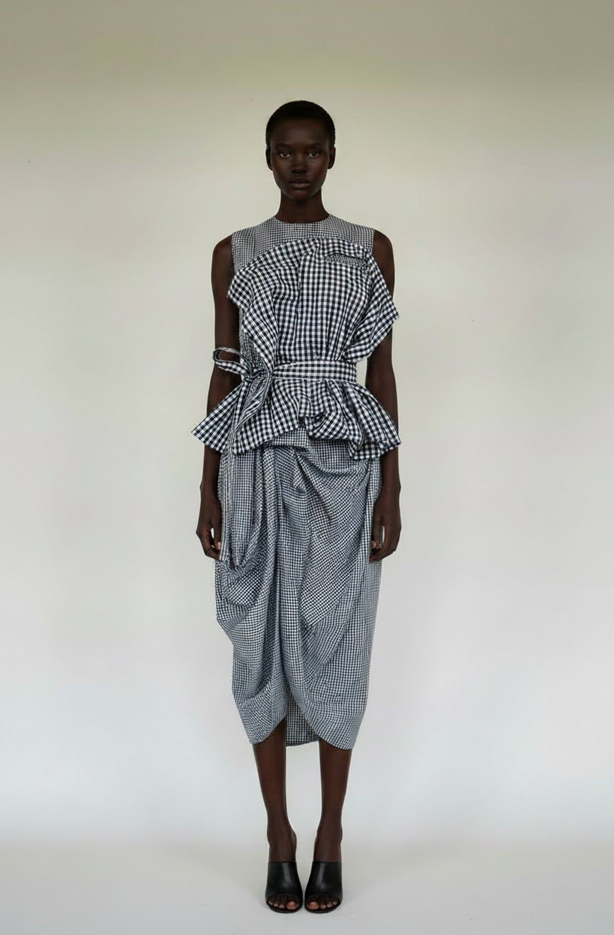 Dress for life gingham cotton carrier bag pocket, zero-waste sustainable UK by Cunnington & Sanderson