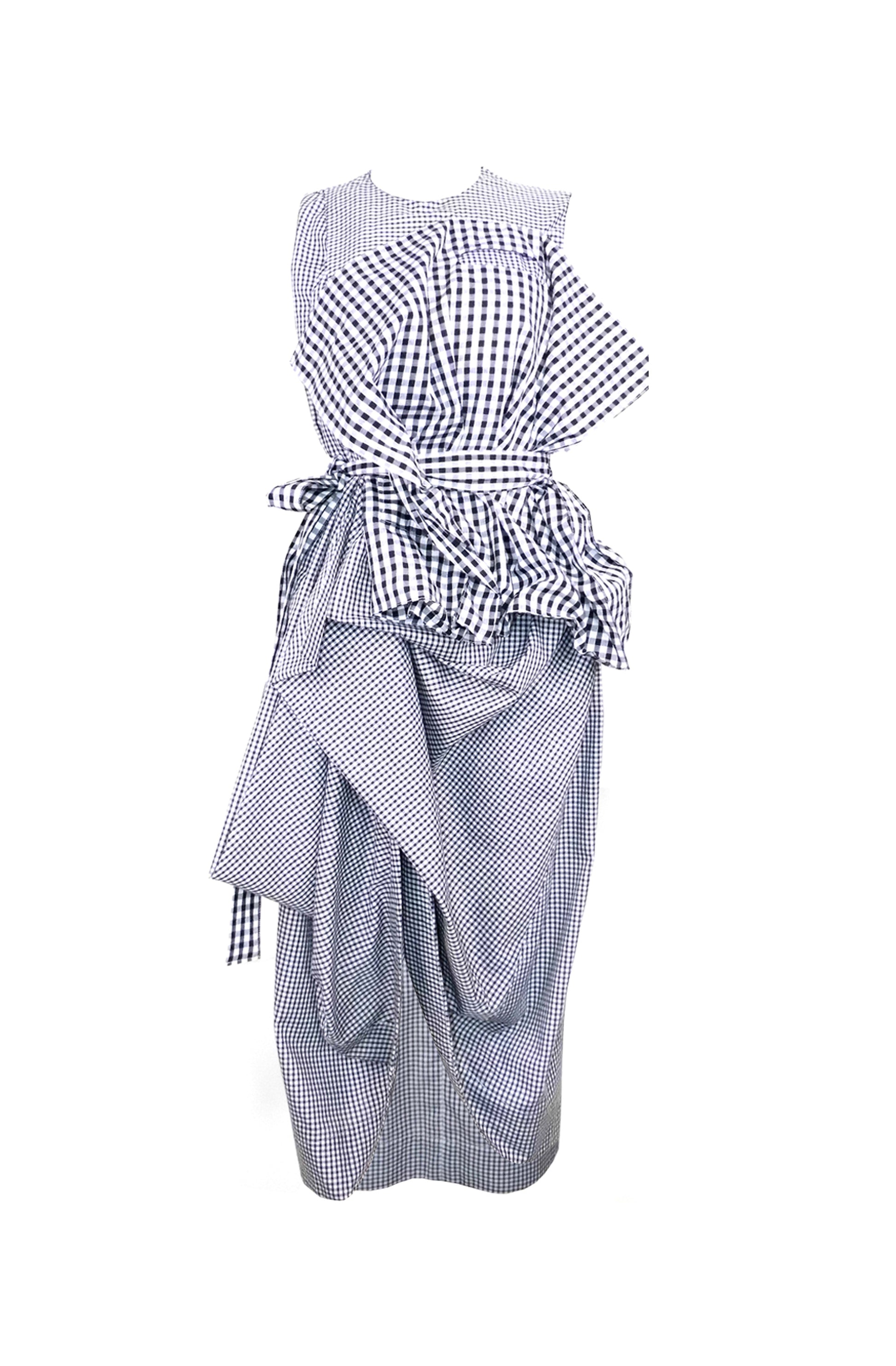 Black and white checkered gingham dress  educating slow fashion to last and to cherish
