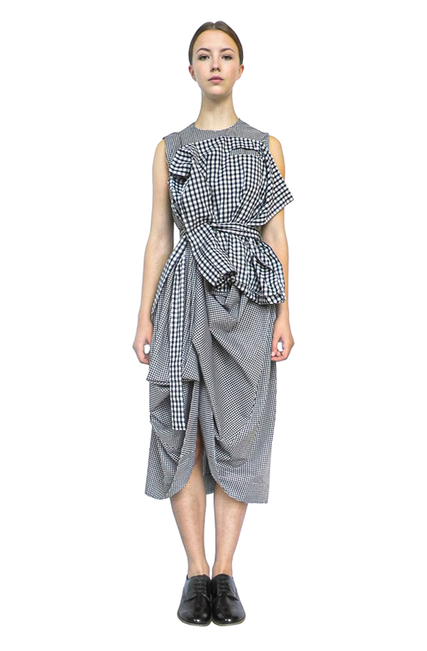 Dress for life gingham cotton carrier bag pocket, zero-waste sustainable UK