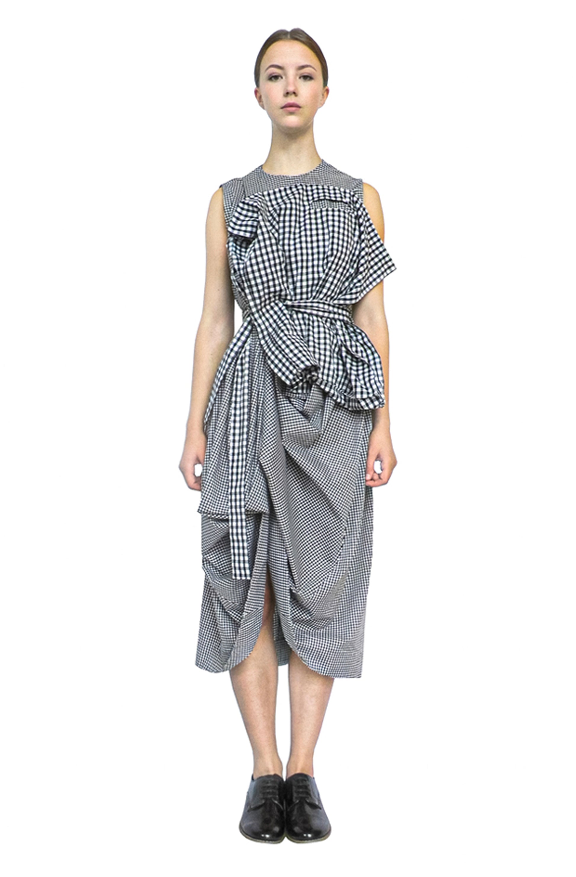 Dress for life gingham cotton carrier bag pocket, zero-waste sustainable UK