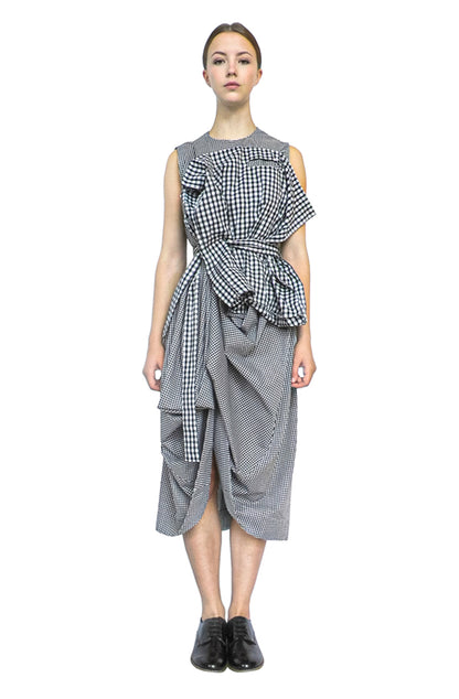 Dress for life gingham cotton carrier bag pocket, zero-waste sustainable UK