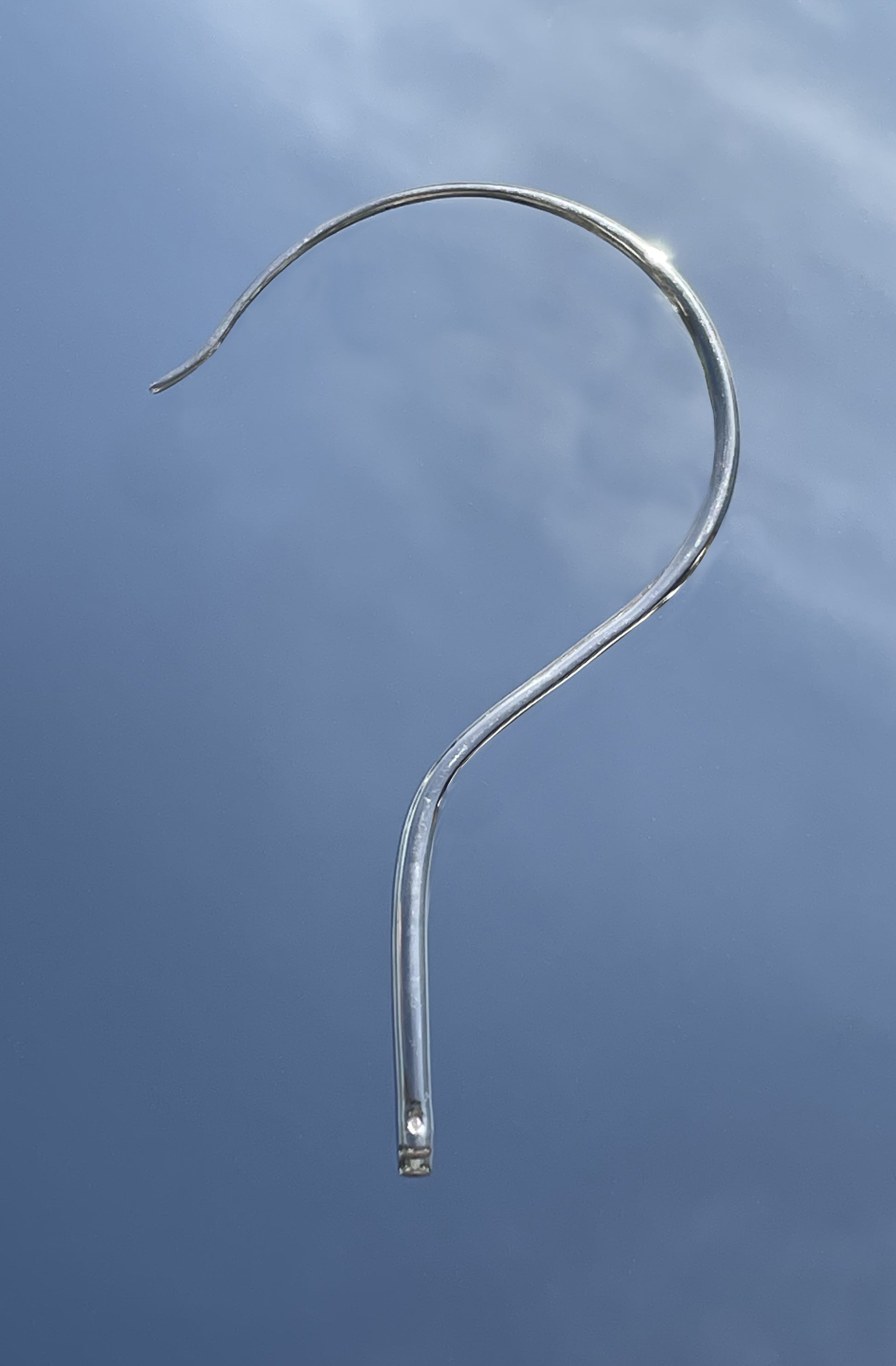 Silver hanger earring question mark unisex jewellery, Cunnington & Sanderson Paris