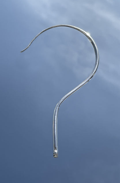 Silver hanger earring question mark unisex jewellery, Cunnington & Sanderson Paris
