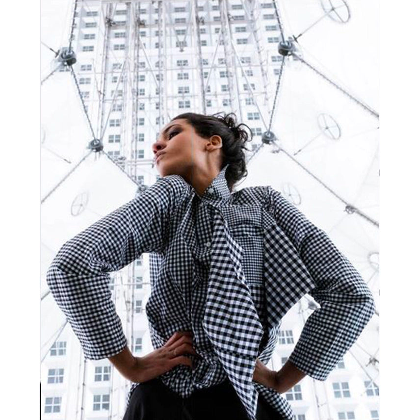 Elegant fashion magazine editorial featuring cotton shirt dress for life by Cunnington & Sanderson