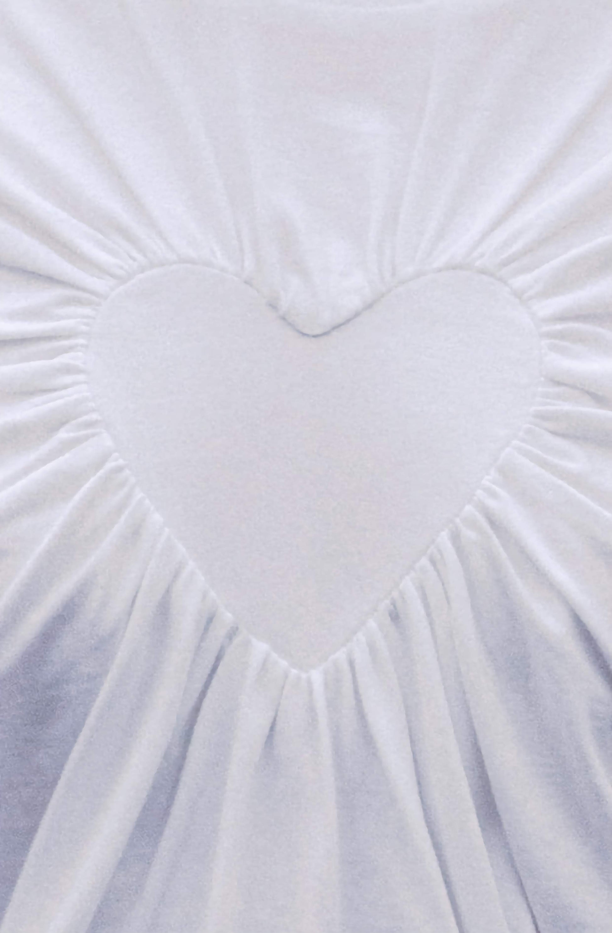 White organic cotton t-shirt top with a gathered heart, eco fashion style