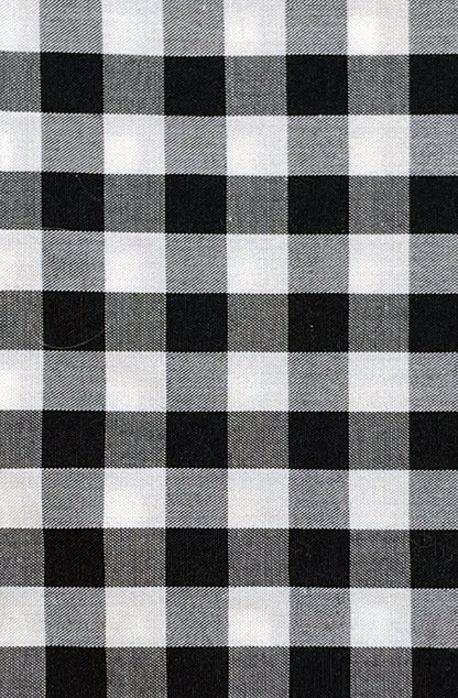 Black and white check gingham fabric pattern