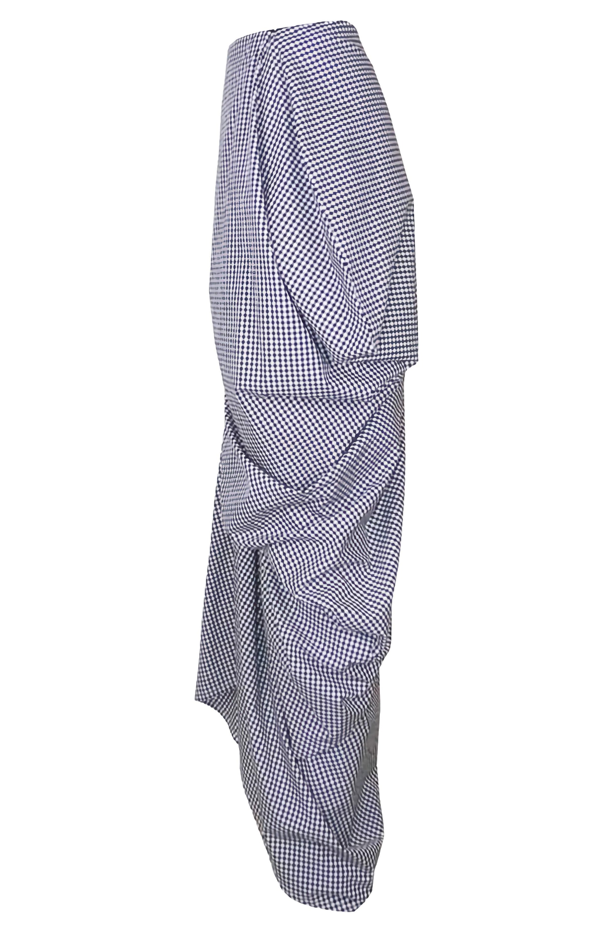 Unique side view of the secret skirt, a polished designer fashion stable wardrobe piece