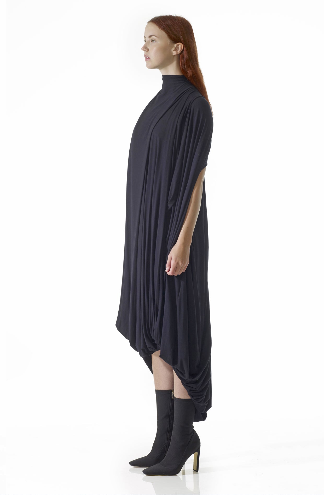Hail Mary dress one-size drape design, zero-waste sustainable luxury UK