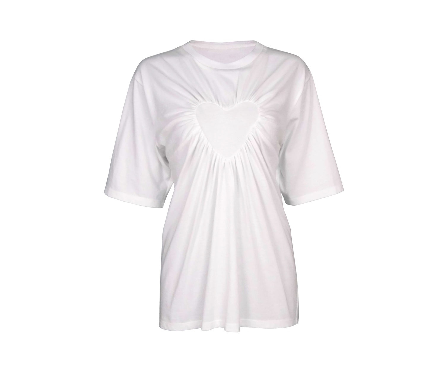 gathered heart t-shirt lovingly made in organic white cotton to raise mental health awareness