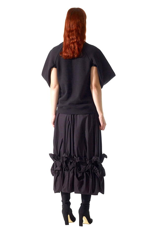 back view aline luxury womenswear draped creative skirt with crafted gathered frill for timeless style