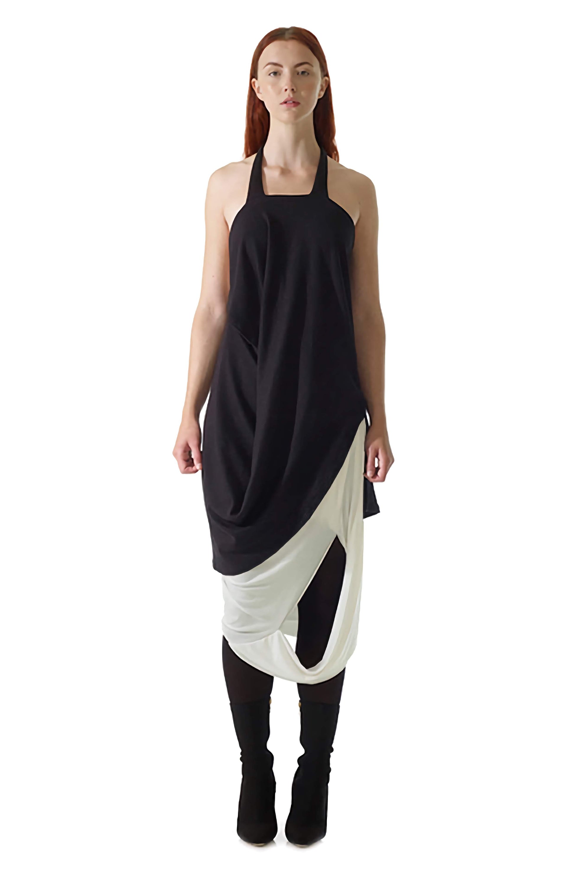 A female model wears the sustainable missing skirt by multi-award-winning fashion brand Cunnington & Sanderson