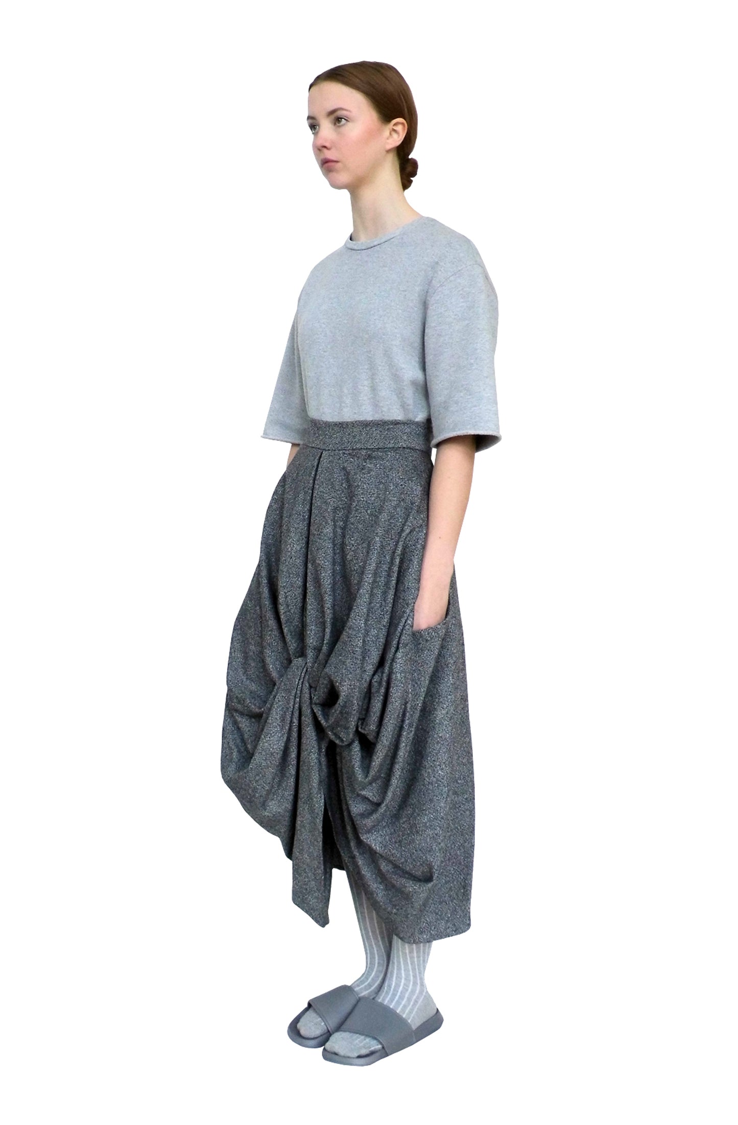 Specially made by hand, this skilled craftsmanship sculptural skirt is pure avant-garde fashion