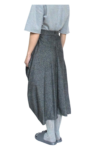 Knotted skirt made in luxurious Abraham Moon and Son's traditional heritage wool