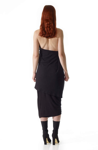 Missing top black back view showing halterneck design, zero-waste organic cotton made-to-order UK
