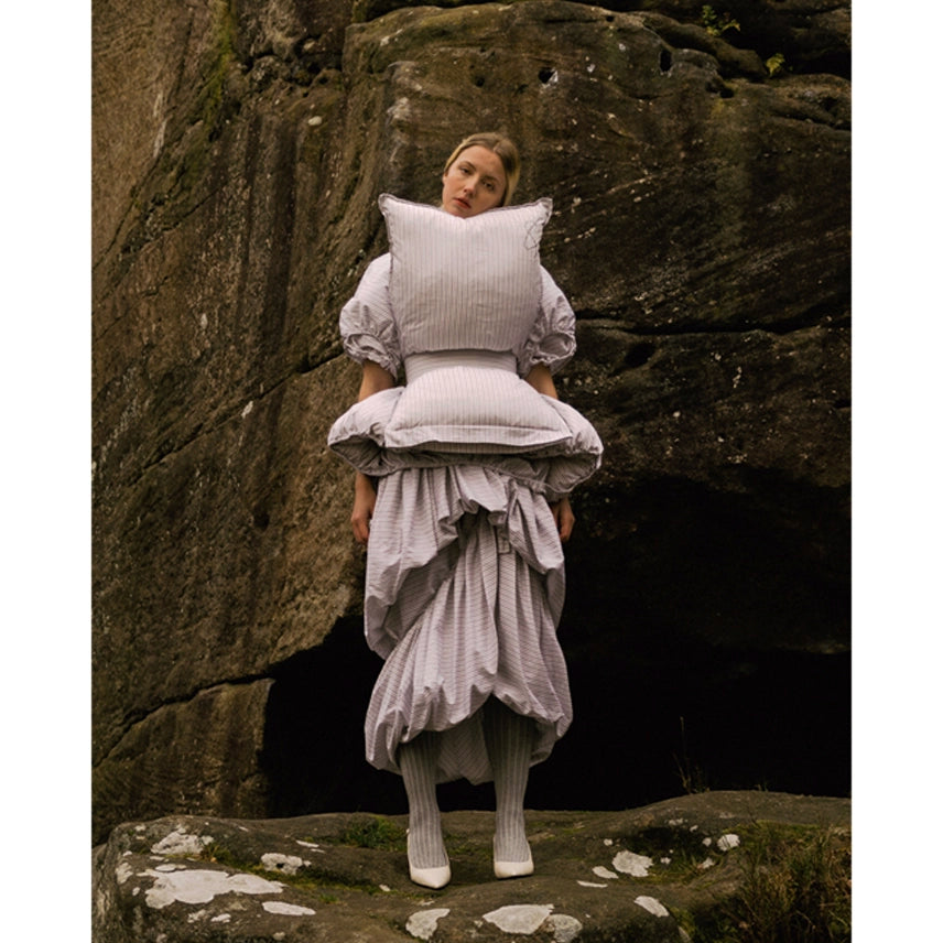 Not just a label featuring the storytelling Pillow Dress by Cunnington & Sanderson