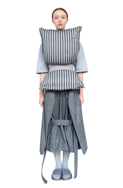 Pillow top avant-garde design 2018, zero-waste sustainable luxury fashion made-to-order UK