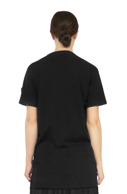 Back view of the creative black organic cotton, unisex, pillow top dress