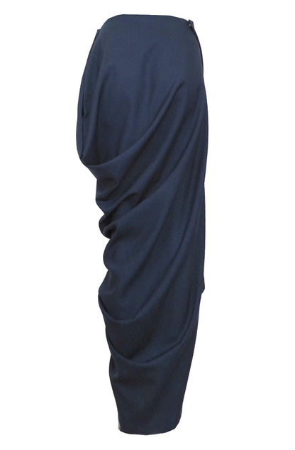 Artisan casual skirt with a loose drape structure and sculptural silhouette