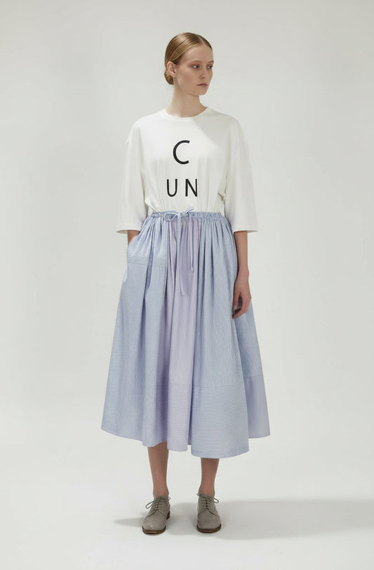 Zero waste sustainable recycled shirt skirt innovative womenswear high fashion by Cunnington & Sanderson