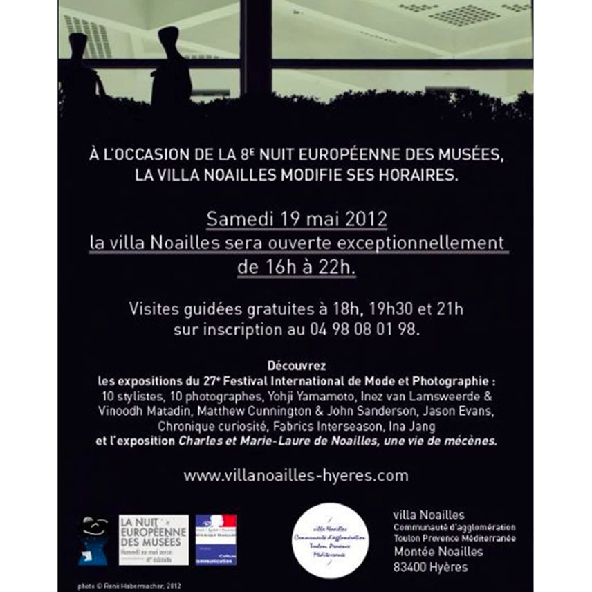 Promotional poster invite for Villa Noailles Exhibition event with Cunnington & Sanderson & Yohji Yamamoto