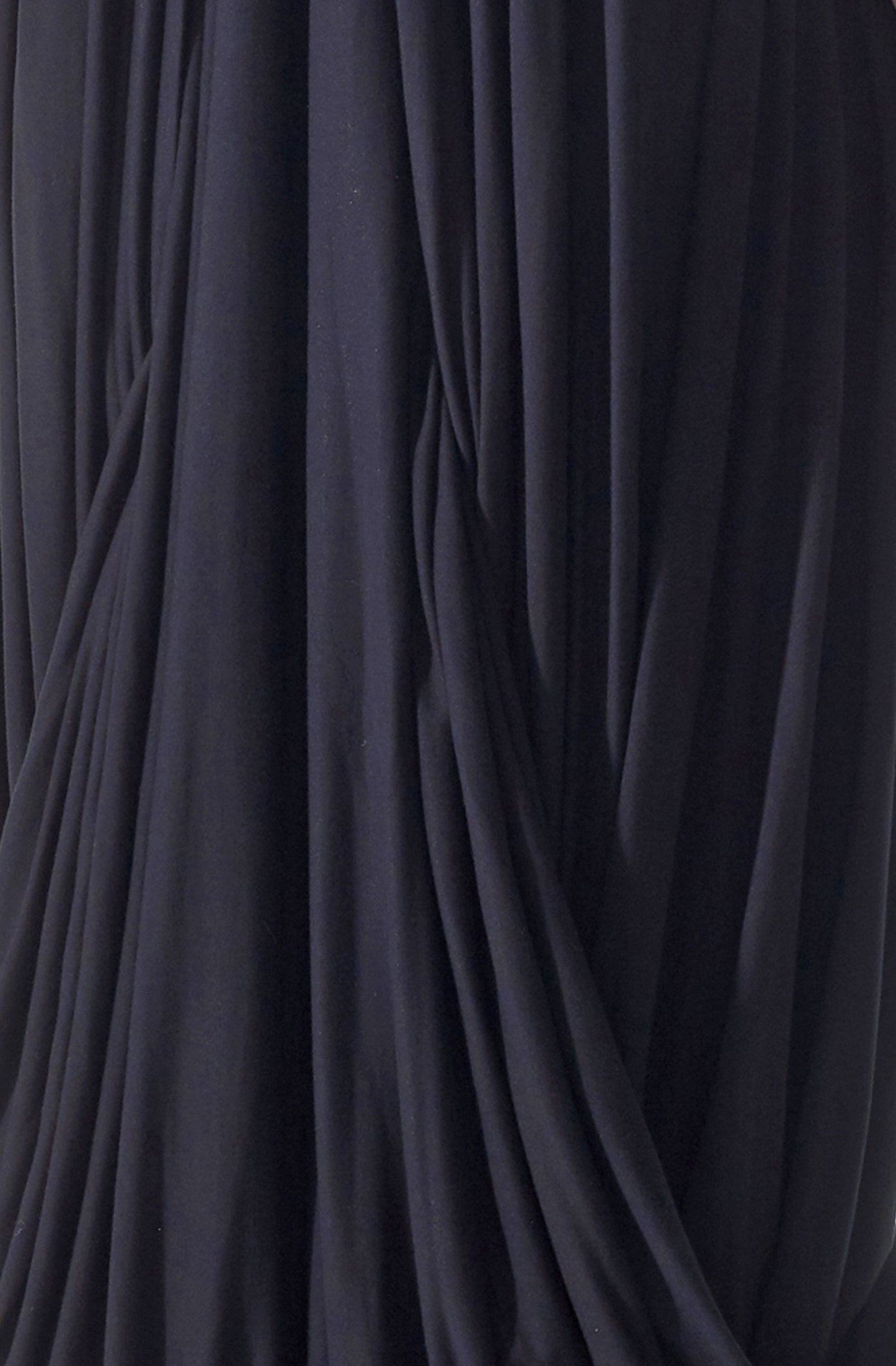 Close-up zero waste hail mary dress black drapes