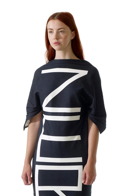 Zero-waste luxury designer dress made in organic cotton made-to-order in UK