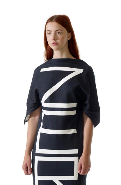 Zero-waste luxury designer dress made in organic cotton made-to-order in UK